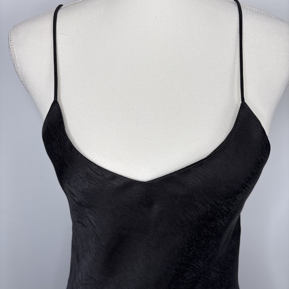 Adika Womens Satin Maxi Slip Dress Small Black Dark Fairy Whimsigoth Witchy - Picture 2 of 10